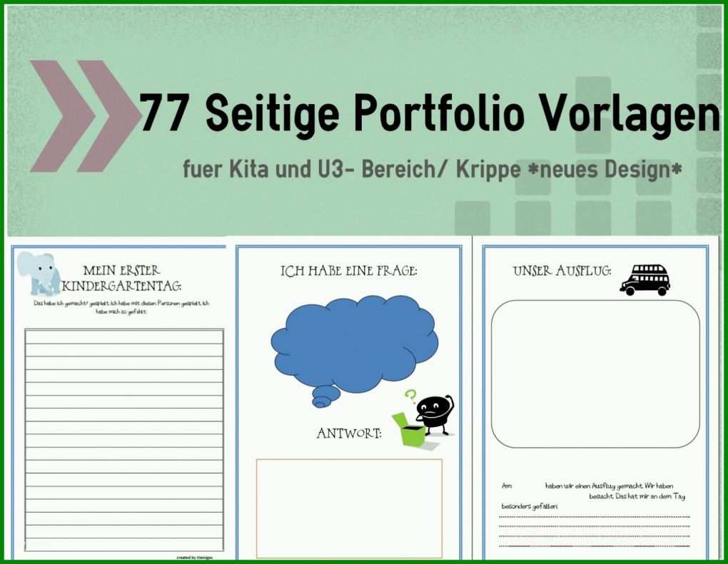 Neue Version Portfolio Krippe Vorlagen 1600x1240