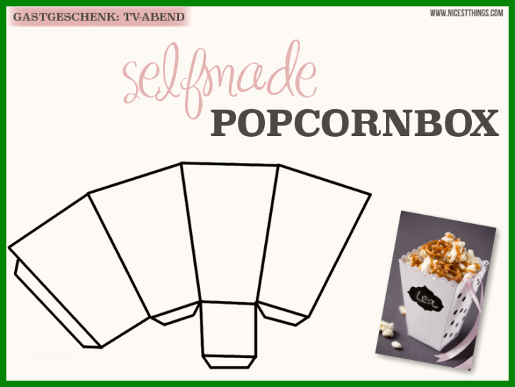 Diy Popcorn Box Basteln Und Salz Karamell Popcorn Rezept Teil Der Popcorn Box Basteln Vorlage