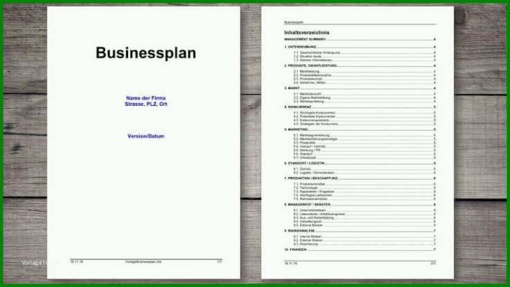 Empfohlen Businessplan Vorlage Word 960x540