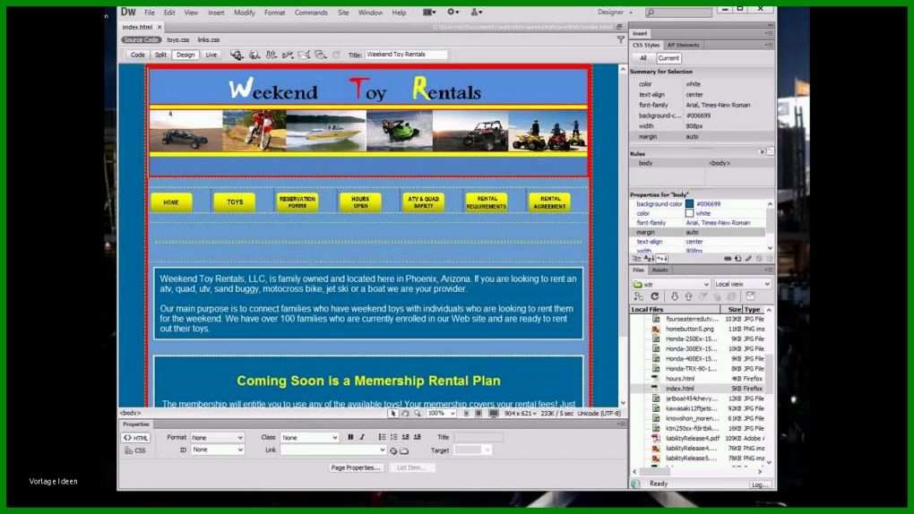 Faszinierend Dreamweaver Homepage Vorlagen 1280x720