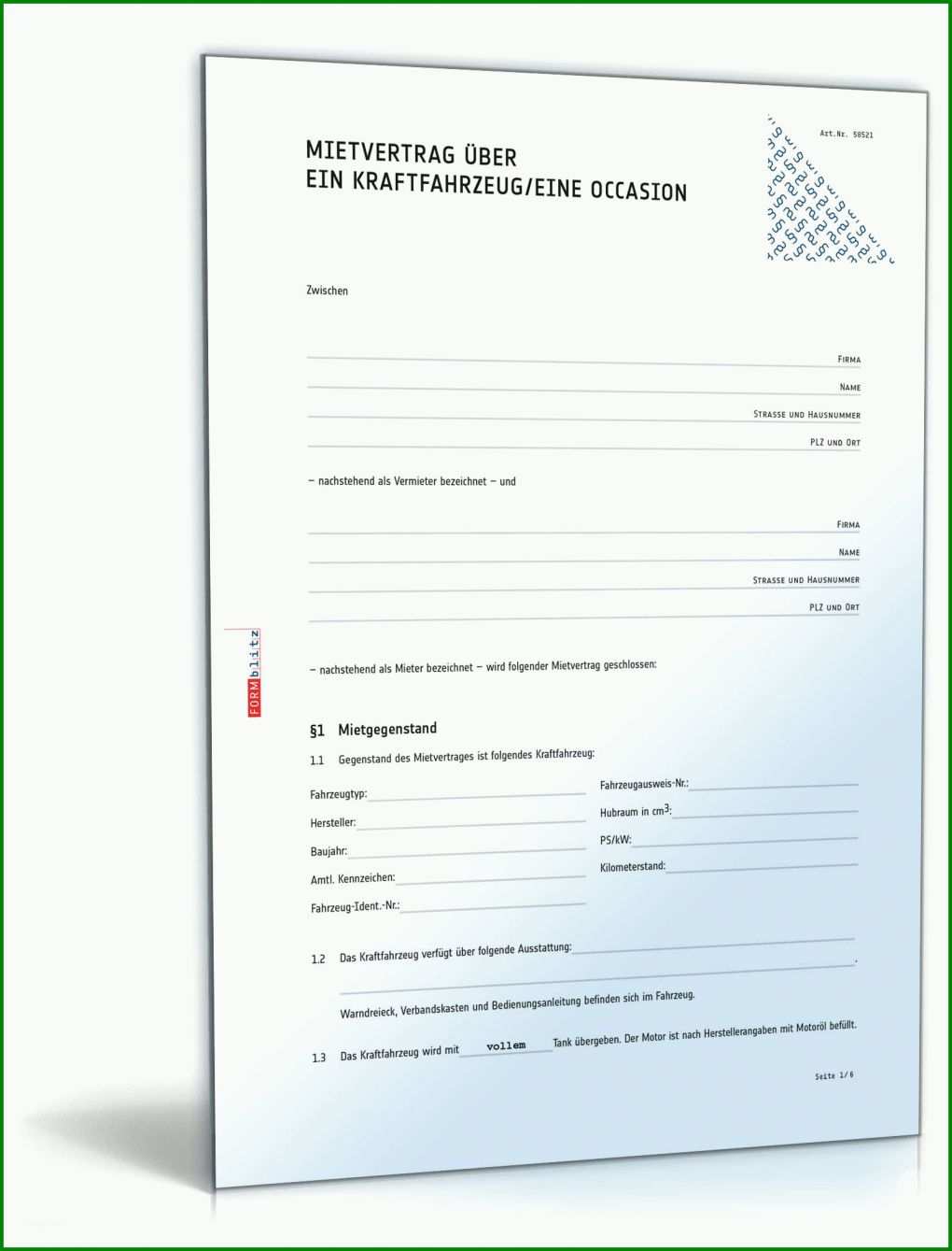 Am Beliebtesten Kfz Mietvertrag Vorlage Pdf 1600x2100