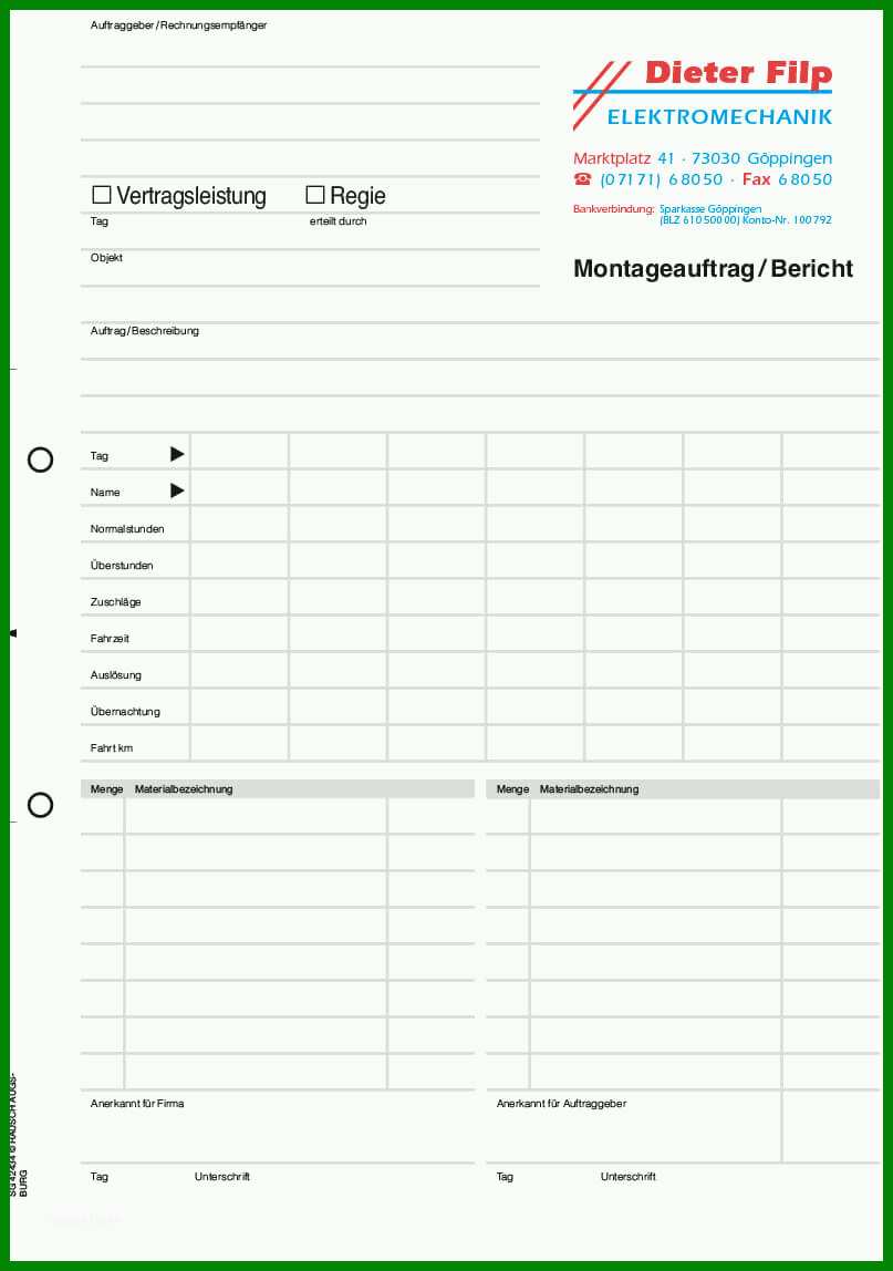 Empfohlen Montagebericht Vorlage Word 807x1148