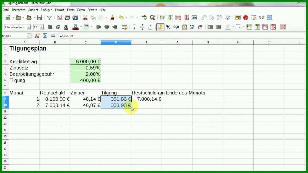 Bestbewertet Tilgungsplan Erstellen Excel Vorlage 1280x720