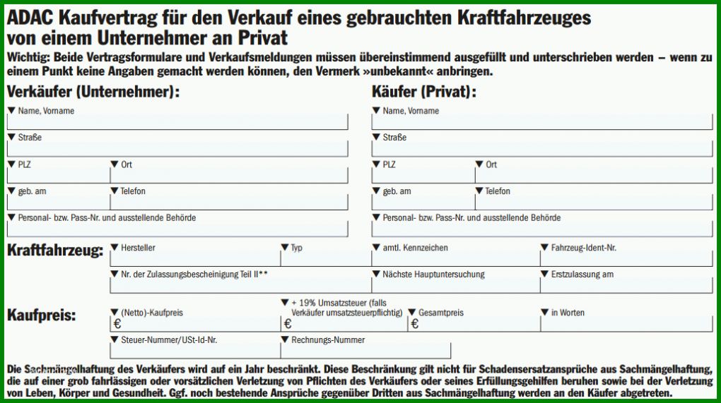 Sensationell Vorlage Vertrag Autoverkauf Privat 1031x577