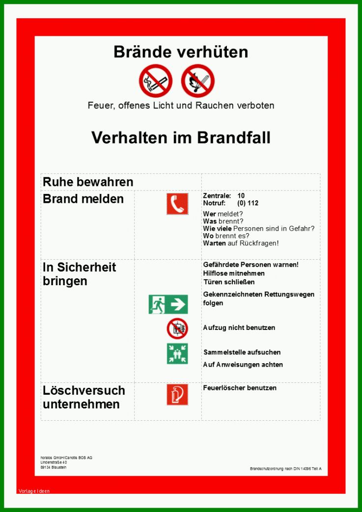 Faszinieren Brandschutzordnung Teil A Vorlage 793x1122
