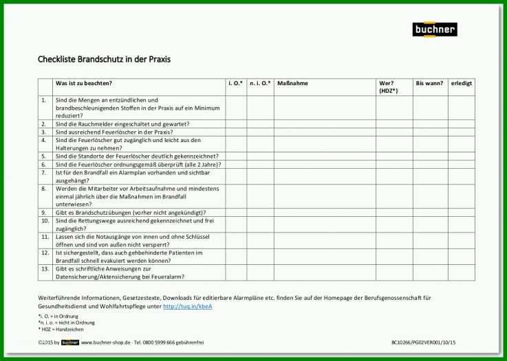 Überraschend Checkliste Brandschutz Im Büro Vorlage 1199x856