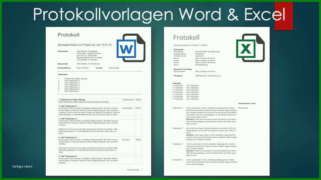 Spektakulär Protokoll Vorlage Für Word Und Excel 499811