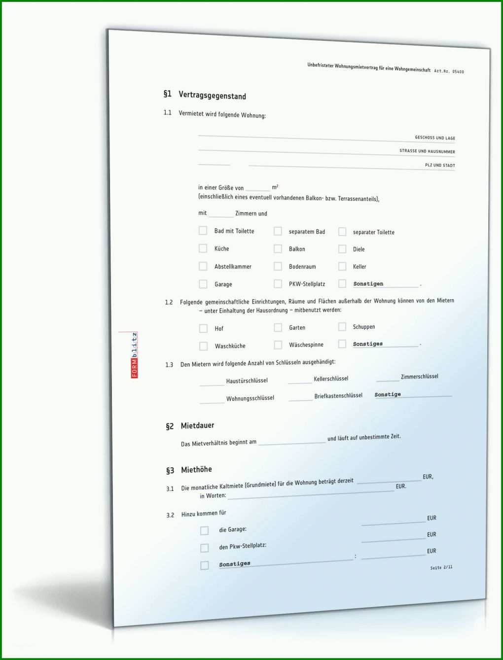 Faszinieren Untermietvertrag Vorlage Wg 1600x2100