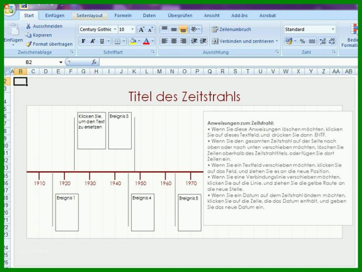 Schockieren Zeitstrahl Excel Vorlage 800x600