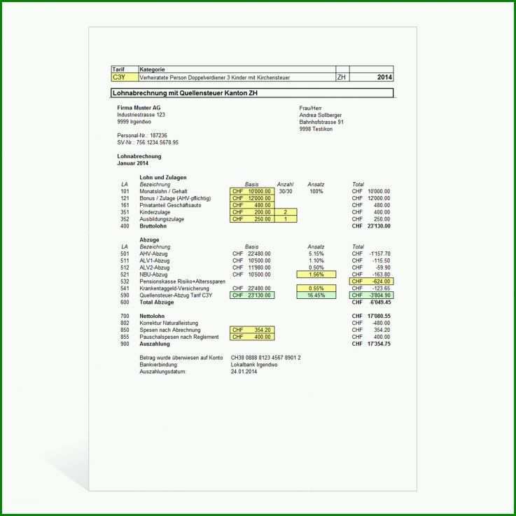 Hervorragend Lohnabrechnung Excel Vorlage Kostenlos 1500x1500