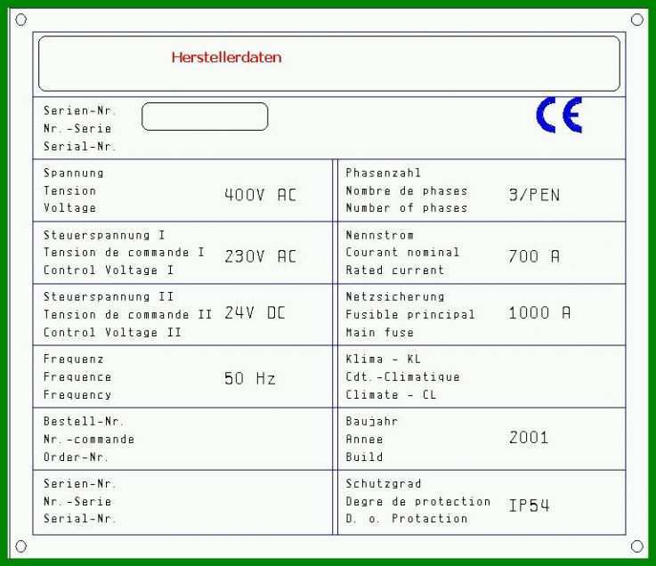 Am Beliebtesten Typenschild Schaltschrank Vorlage Word 768x663