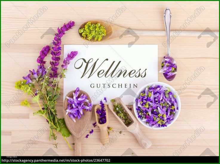 Schockierend Wellness Gutschein Mit Blumen Aus Salbei Thymian Und