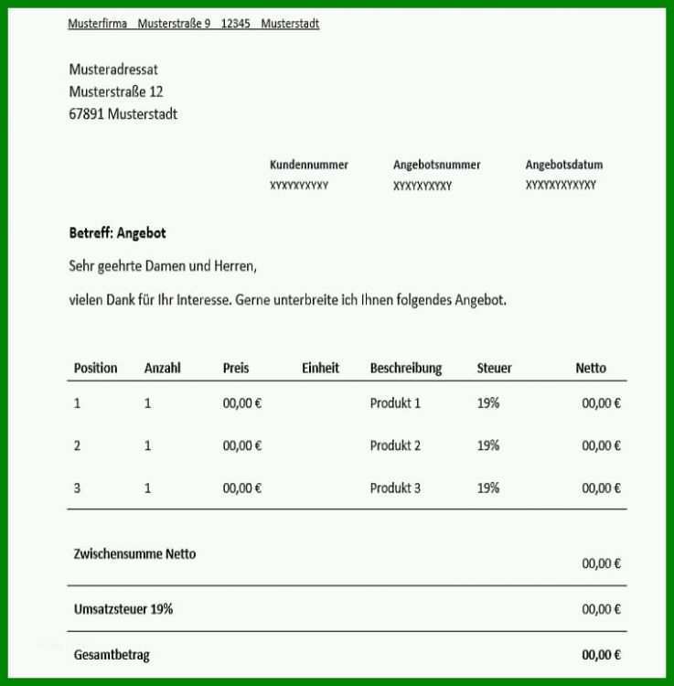 Spektakulär Angebot Beratungsleistung Vorlage 761x774