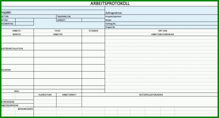 Fantastisch Arbeitsprotokoll Vorlage (2019 Update)