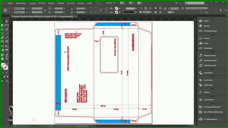 Ausnahmsweise Briefumschlag Indesign Vorlage 1276x719