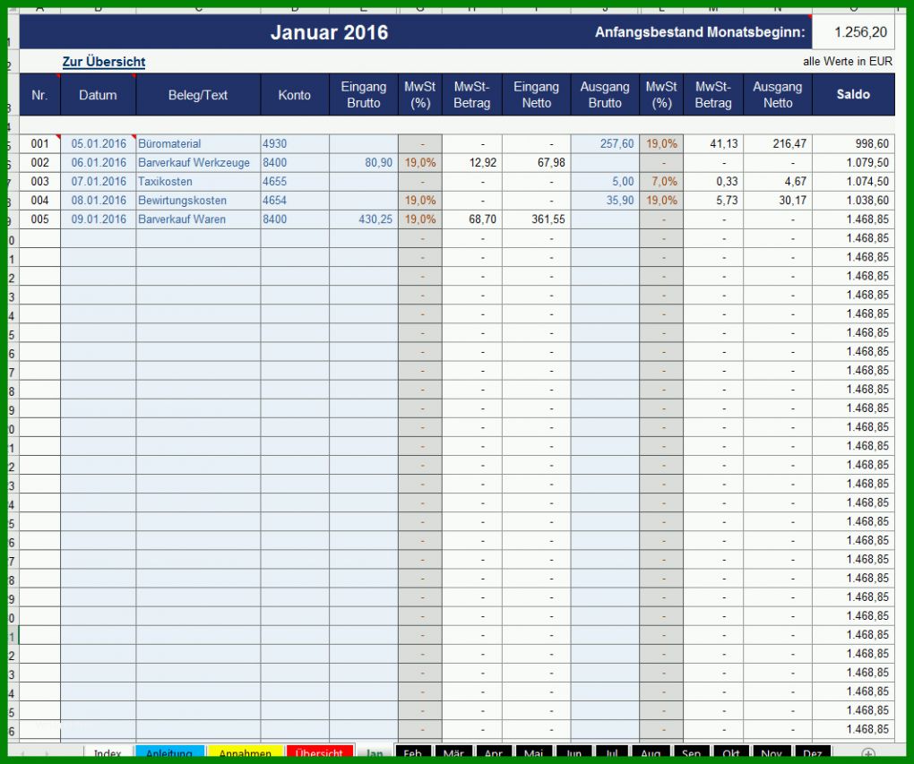 Ungewöhnlich Excel Vorlage Buchhaltung Kostenlos 1064x890