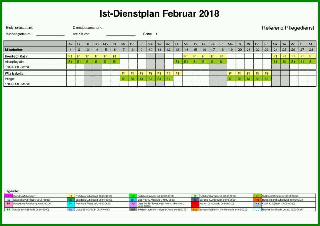 Erschwinglich Dienstplan Vorlage Pdf 1497x1058