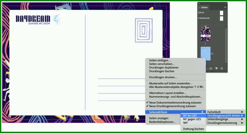 Hervorragend Indesign Vorlage Postkarte 1800x971