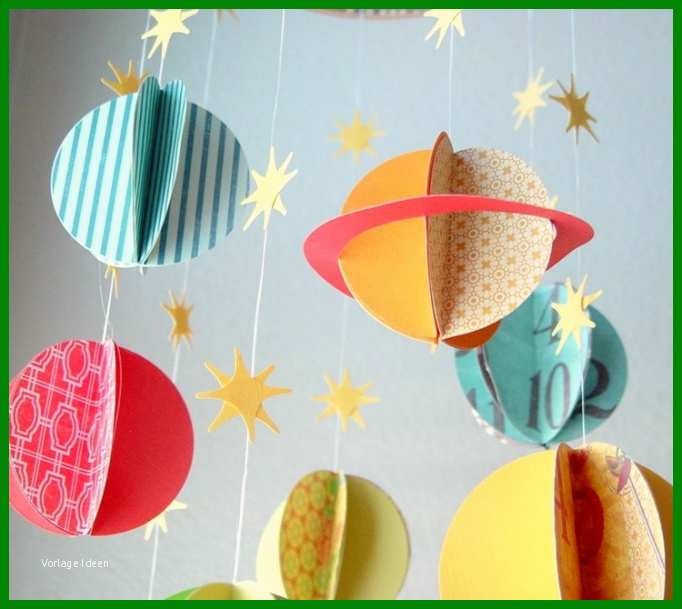 Baby Mobile Selber Basteln Aus Papier Ideen Und Anleitung Teil Der sonnensystem Basteln Vorlage