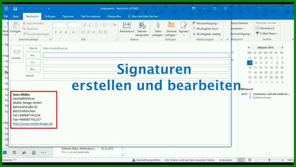 Allerbeste Signatur Outlook Vorlage 1280x720