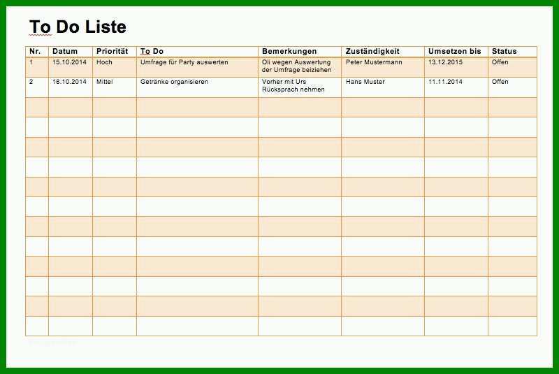 Außergewöhnlich Word to Do Liste Vorlage 800x535