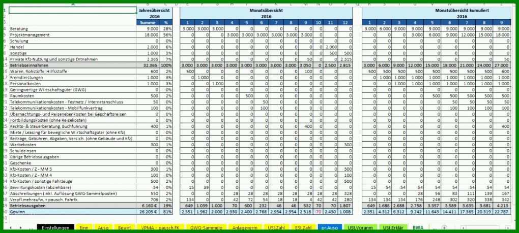 Modisch Excel Vorlage Buchhaltung Kostenlos 1368x616