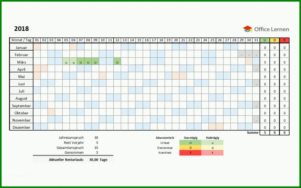 Überraschend Urlaubsplaner Excel 2019 Vorlage 1126x707