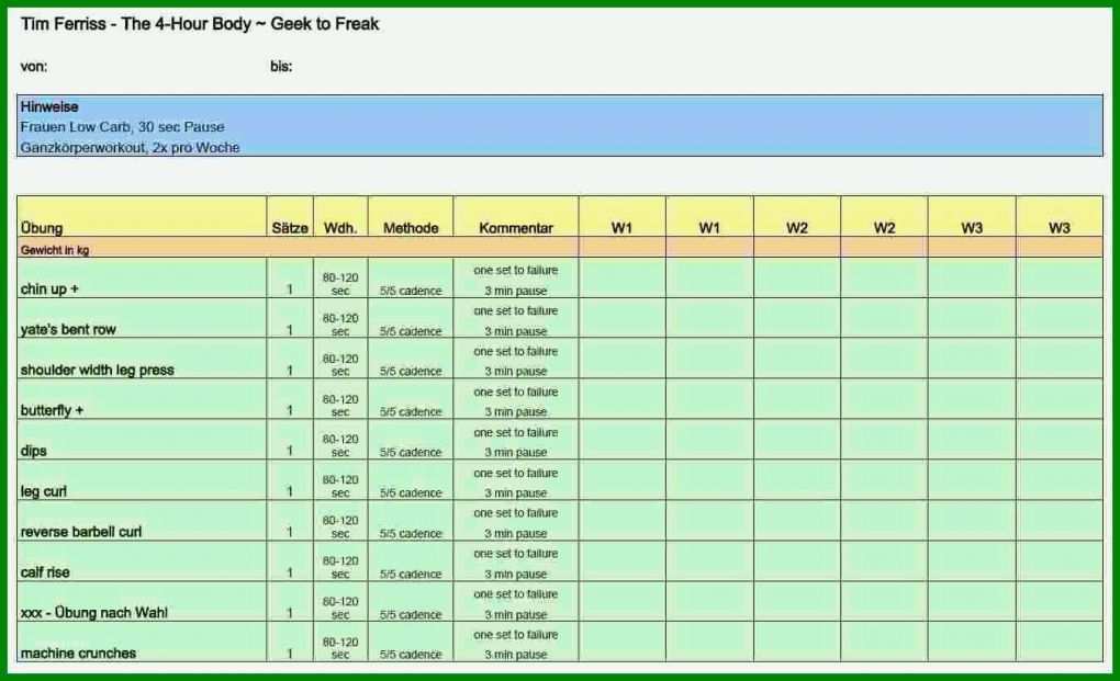Hervorragend Trainingsplan Erstellen Vorlage 1350x822