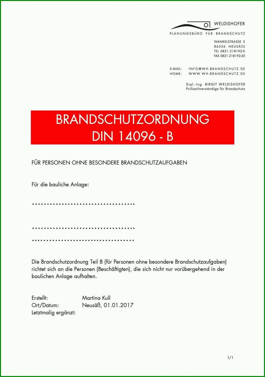 Erschwinglich Vorlage Brandschutzordnung Teil B 2480x3521