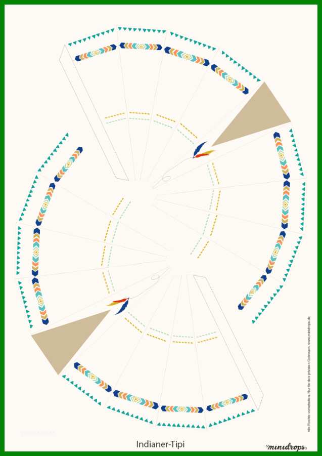 Indianerparty Printables Teil Der Tipi Basteln Vorlage