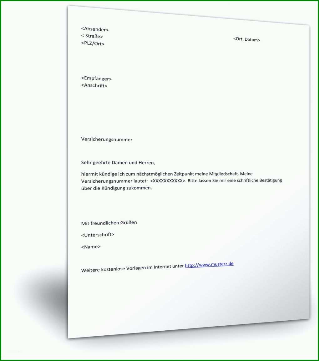 Schockieren Aok Kündigen Vorlage 1534x1735