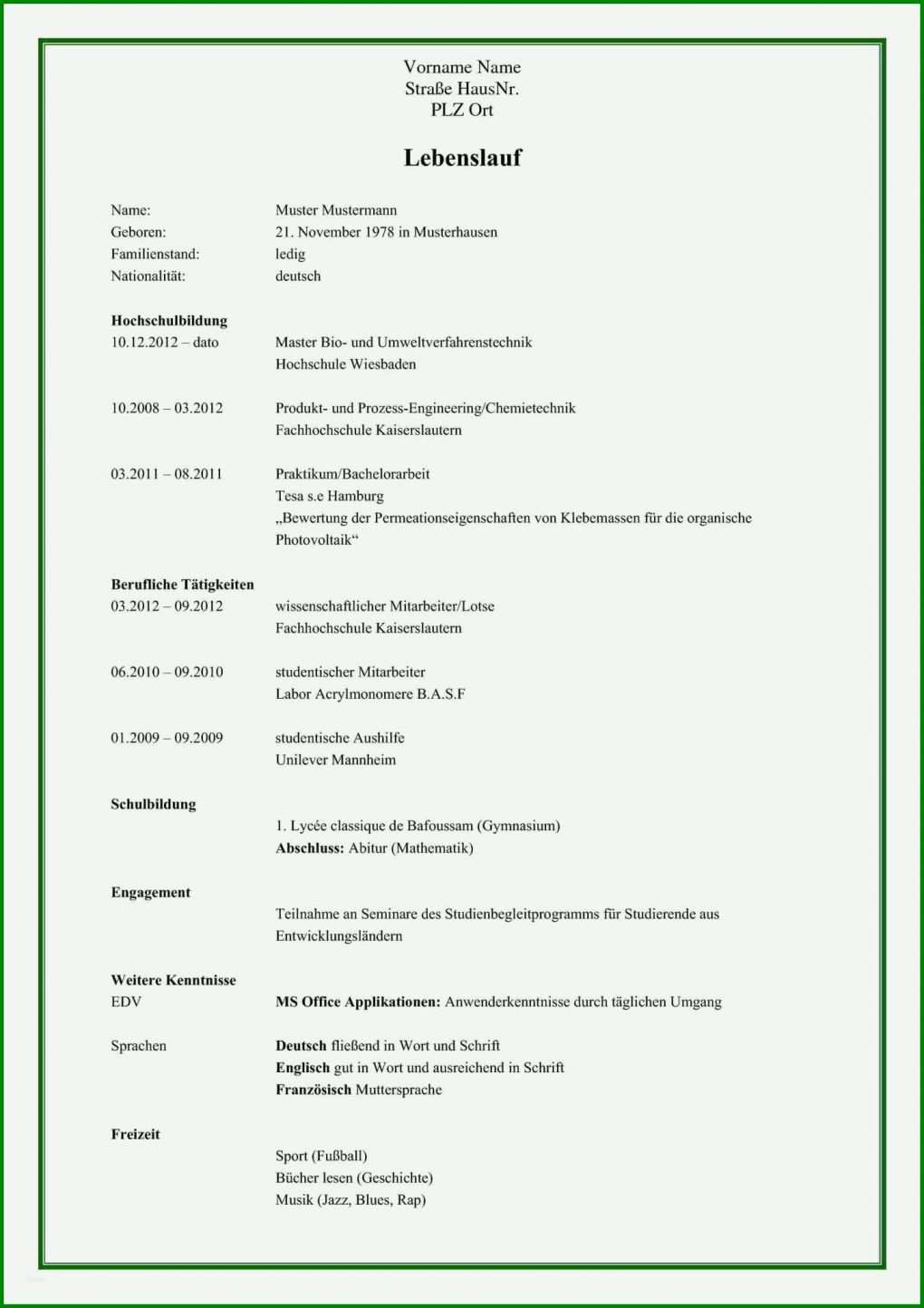Schockieren Tabellarischer Lebenslauf Pdf Vorlage 1448x2048