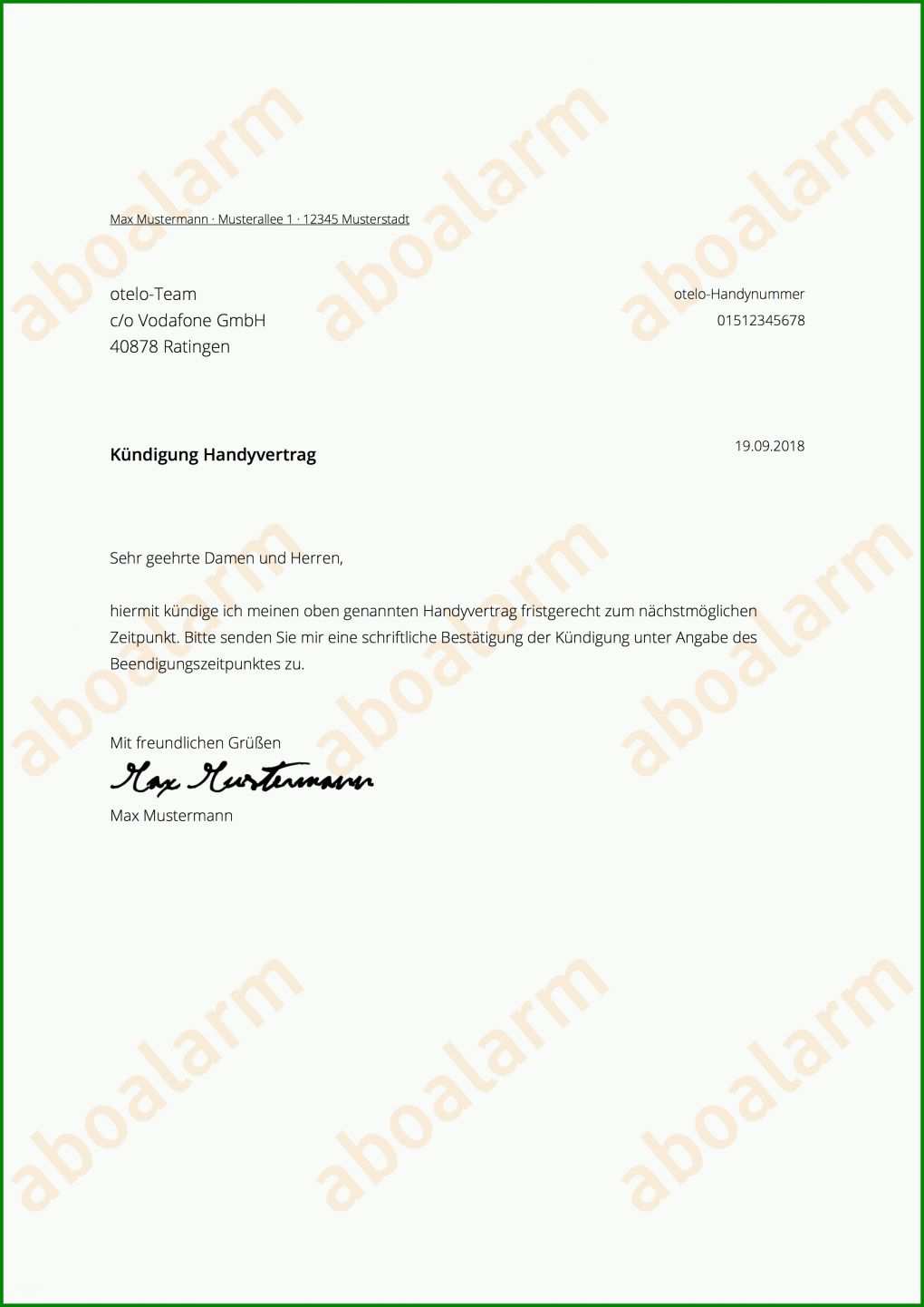 Ausgezeichnet Otelo Kündigung Vorlage Pdf 2480x3507