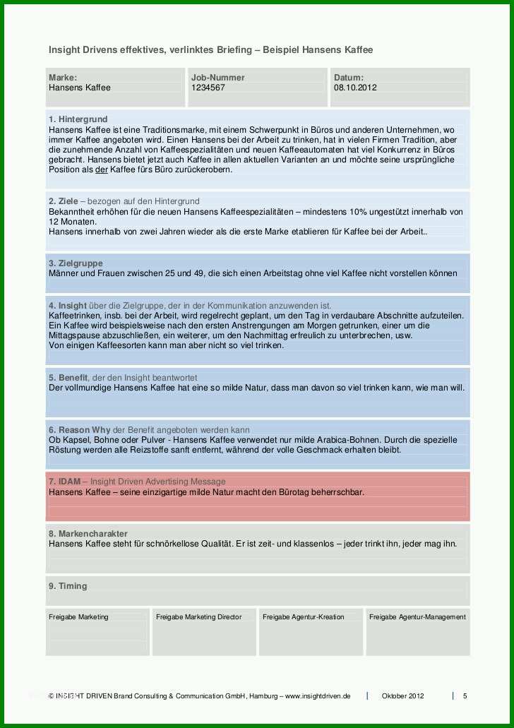 Außergewöhnlich Briefing Vorlage Werbeagentur 728x1031