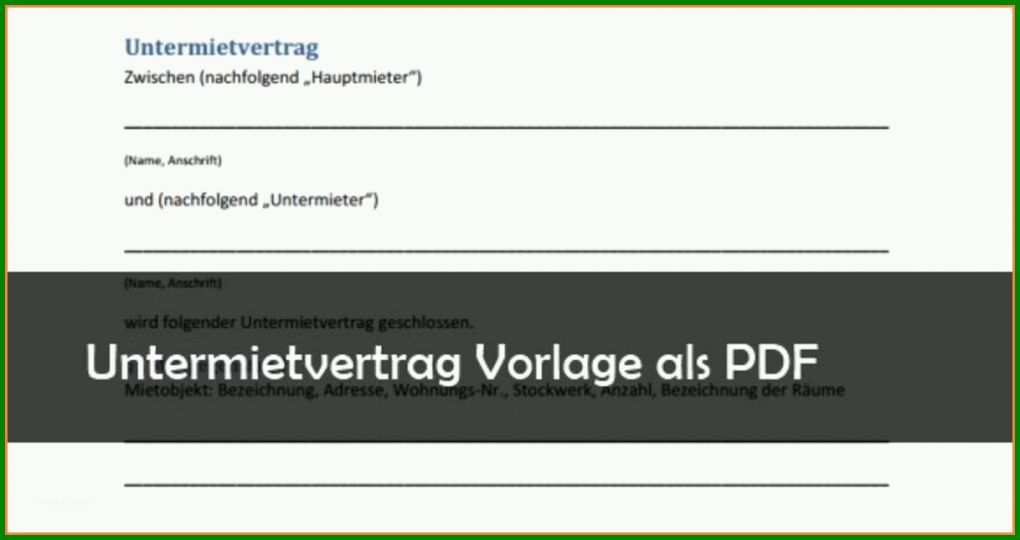 Ausgezeichnet Untermietvertrag Vorlage Zum Ausfüllen 1218x645