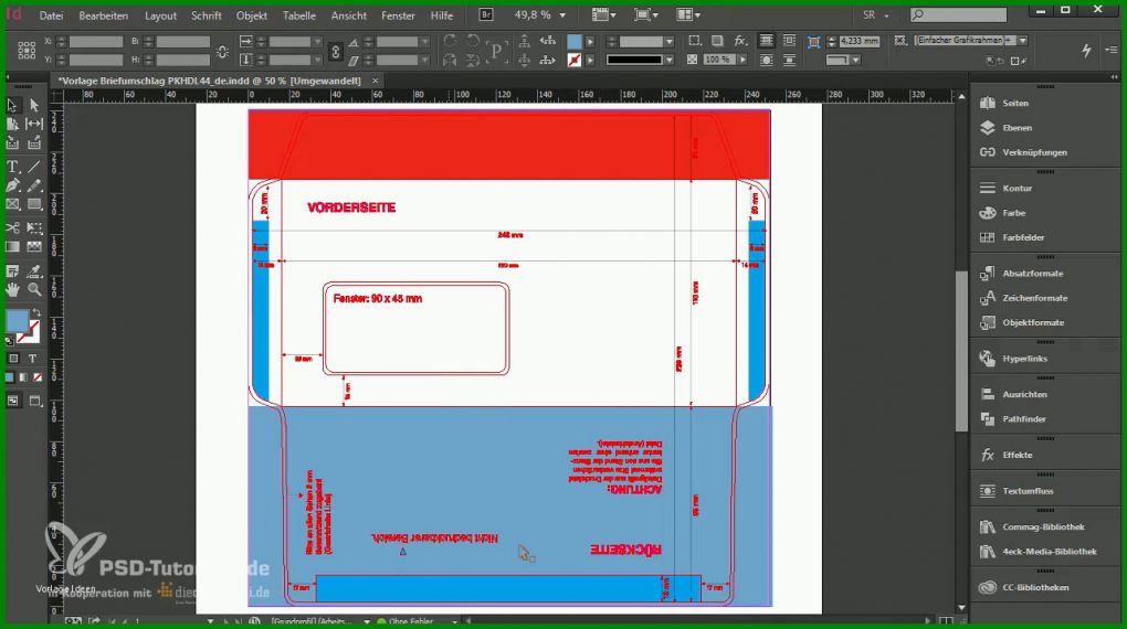 Angepasst Briefumschlag Indesign Vorlage 1282x717