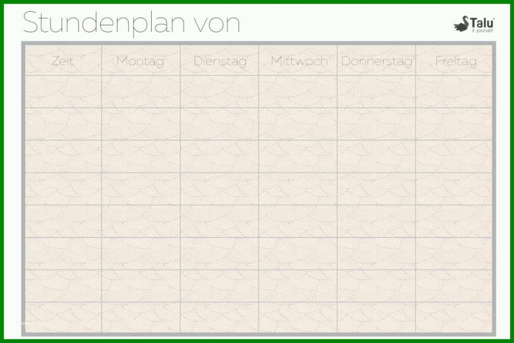 Überraschen Stundenplan Vorlage 1200x800
