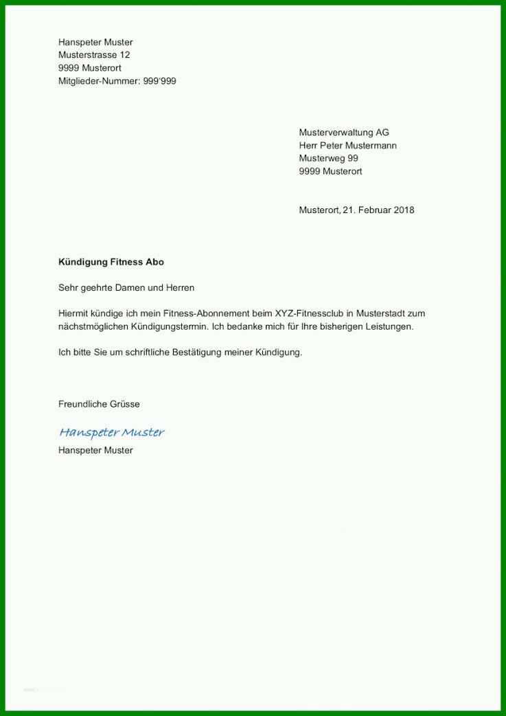 Staffelung Kündigung Fitnessstudio Clever Fit Vorlage 868x1227