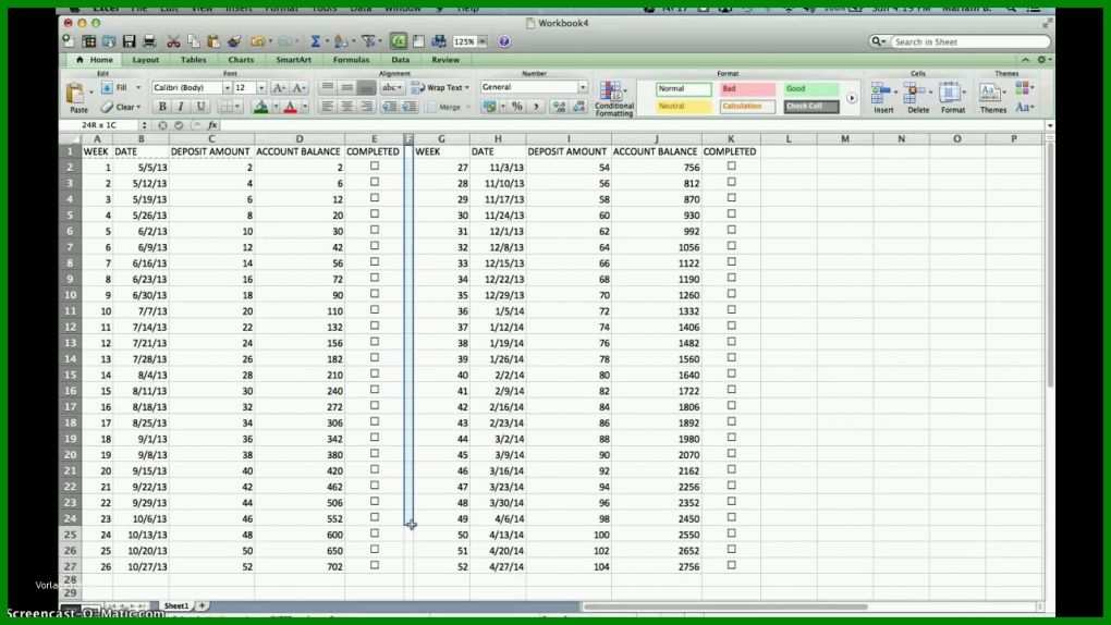 Ausnahmsweise 52 Wochen Challenge Vorlage Excel 1280x720