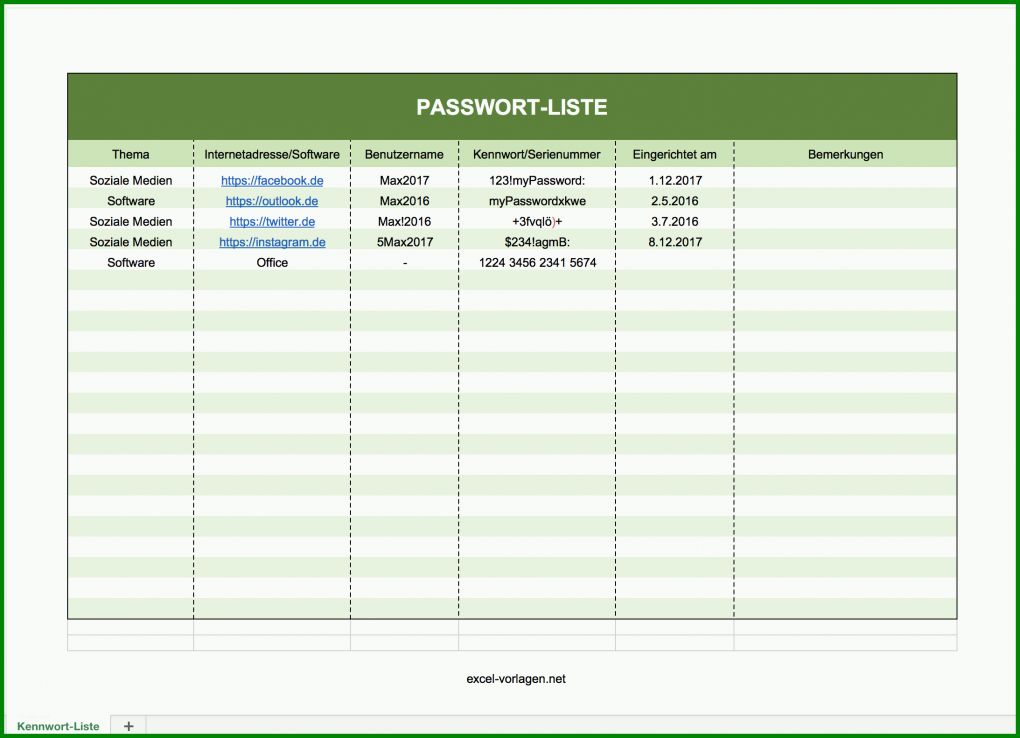 Allerbeste Excel Passwortliste Vorlage 2186x1582