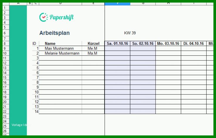 Auffällig Arbeitsplan Vorlage Pdf 756x483
