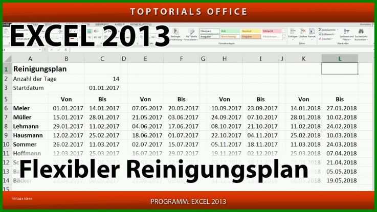 Neue Version Treppenhausreinigungsplan Vorlage 1280x720