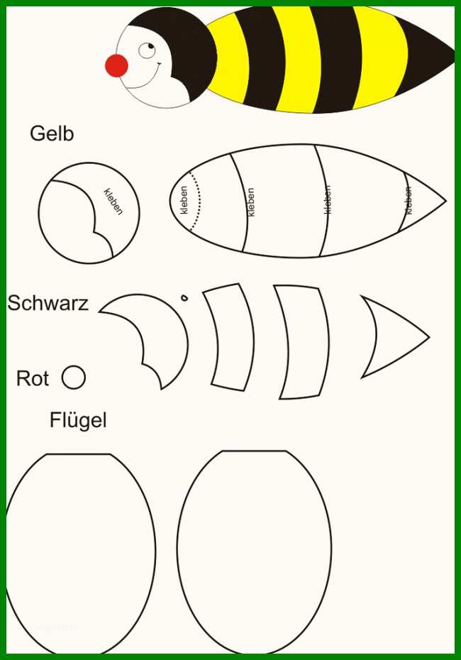 Vorlage Biene Basteln - Vorlage Ideen