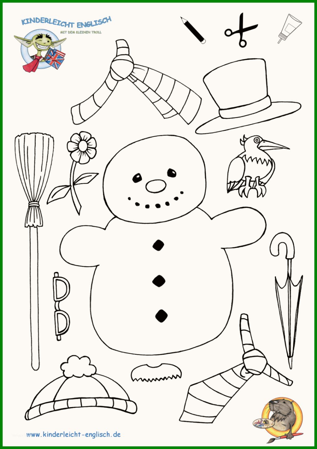 Schneemann Basteln Vorlage - Vorlage Ideen