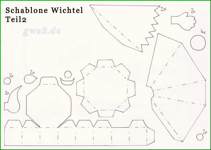 Bastelvorlagen Teil Der Wichtel Basteln Papier Vorlage