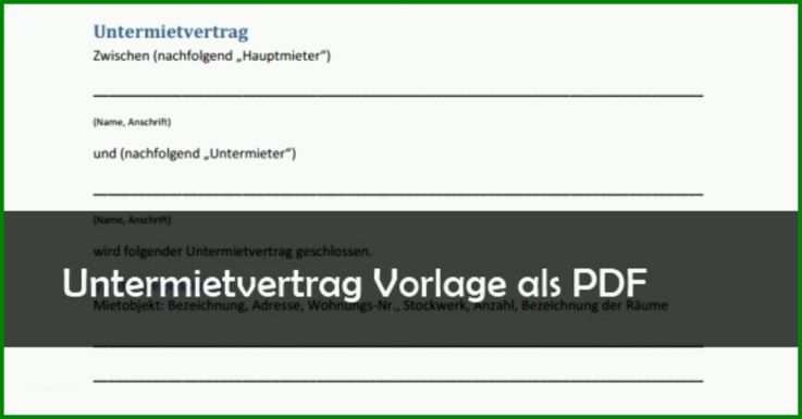 Großartig Untermietvertrag Vorlage Pdf 1200x627