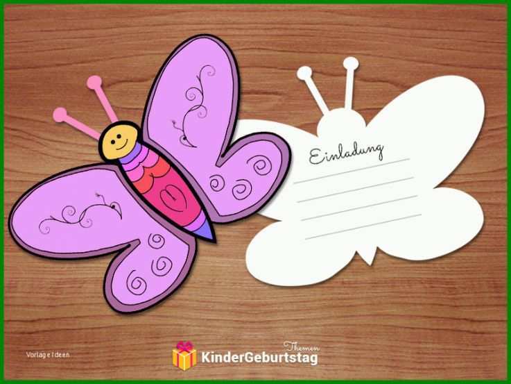 Außergewöhnlich Kindergeburtstag Einladung Schmetterling Vorlage 800x600