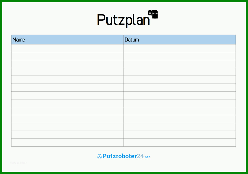 Limitierte Auflage Putzplan Vorlage Für toilette 796070