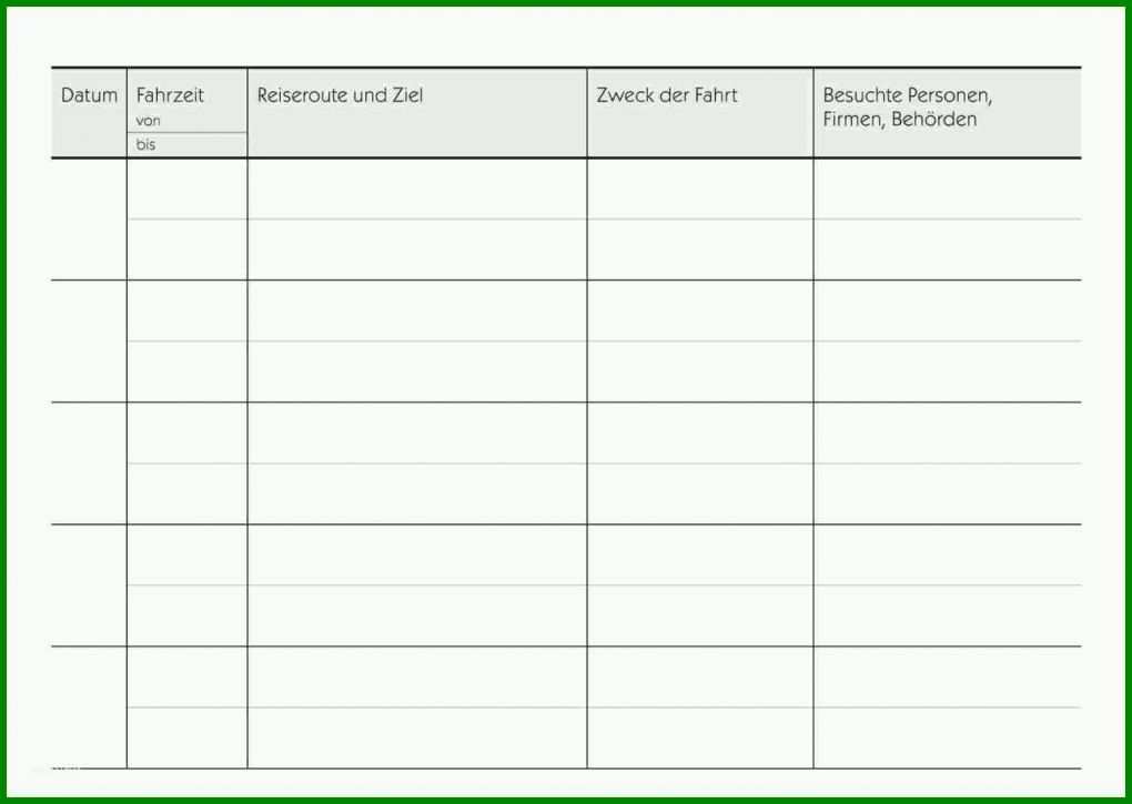 Erschwinglich Vereinfachtes Fahrtenbuch Vorlage 1516x1078